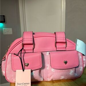 Juicy Couture Pink Shoulder Bag with Heart Accents